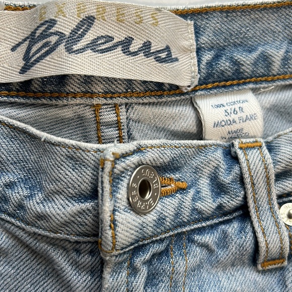 Vintage, Y2K, Express Bleus, Moda Flare, Light Blue Jeans, Size 5/6 - Picture 6 of 7